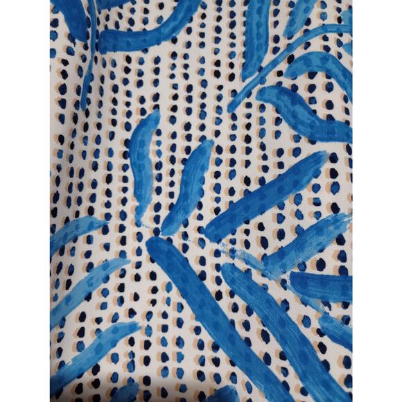 Nic+Zoe Blouse Womens 2XL Blue White Abstract Leaf Print Cap Sleeve Top‎ XXL - Picture 5 of 8